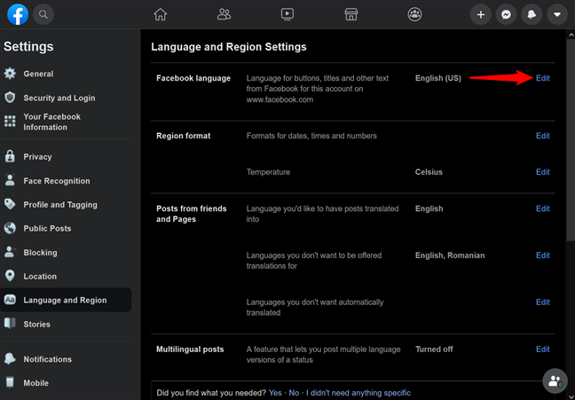 Cómo cambiar el idioma de Facebook desde tu navegador en Windows y Mac