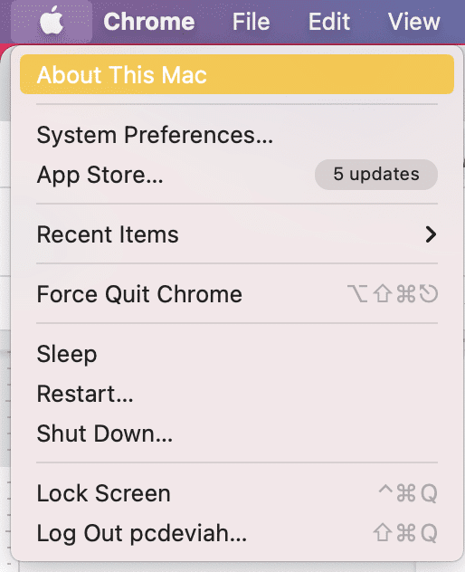 Haz clic en Acerca de esta Mac. Arreglar el inicio lento de Mac