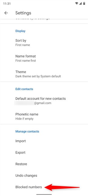 Toca Números bloqueados