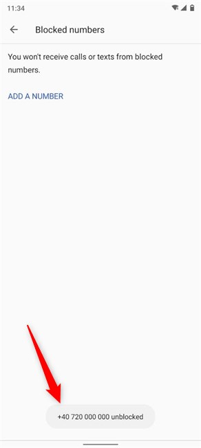 el numero esta desbloqueado