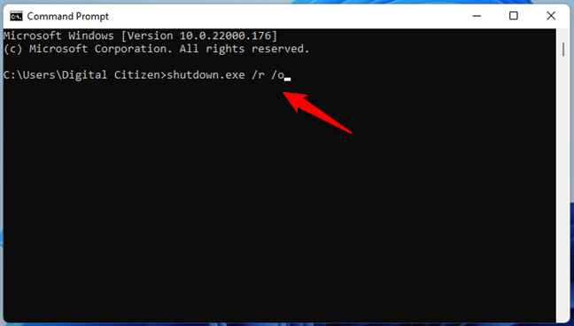 Ingrese al modo seguro de Windows 11 usando el comando de apagado