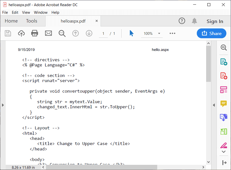 Cómo abrir cualquier archivo ASPX (Convertir ASPX a PDF)
