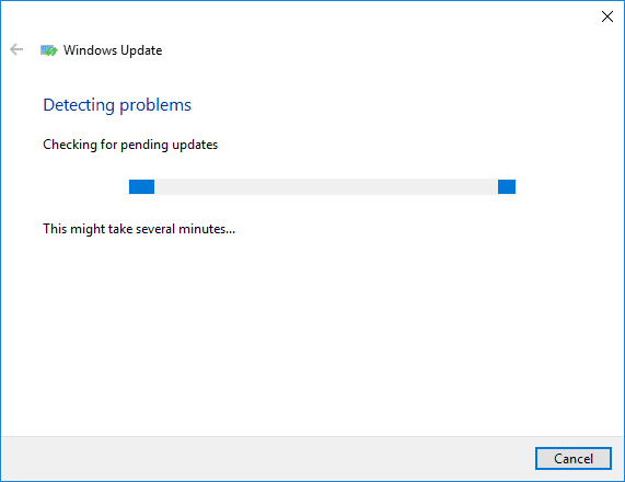 Ejecute el Solucionador de problemas de Windows Update para corregir el uso elevado de la CPU del instalador de módulos de Windows