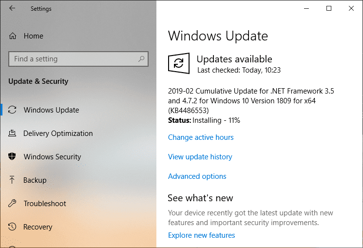 Buscar actualizaciones Windows comenzará a descargar actualizaciones |  Arreglar el alto uso de CPU del instalador de módulos de Windows