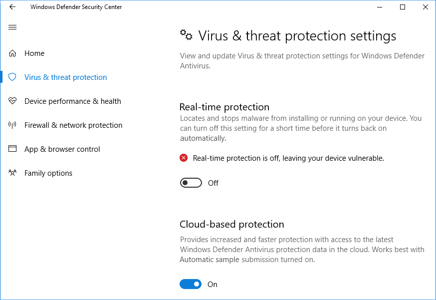 Deshabilitar permanentemente Windows Defender en Windows 10