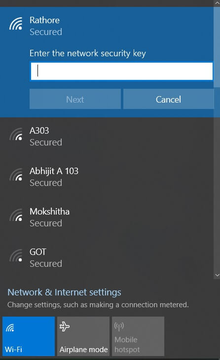 Le pedirá la contraseña para asegurarse de que tiene la contraseña inalámbrica con usted | Arreglar Sin conexión a Internet después de actualizar a Windows 10 Creators Update