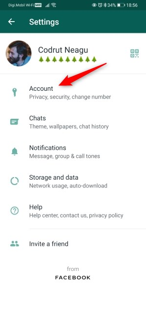 Accede a la configuración de la cuenta