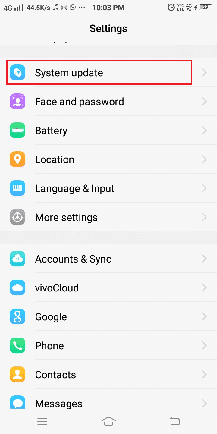 Haga clic en Actualización del sistema |  El teléfono Android sigue reiniciando al azar - Corregido