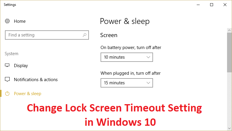 Cambiar la configuración del tiempo de espera de la pantalla de bloqueo en Windows 10