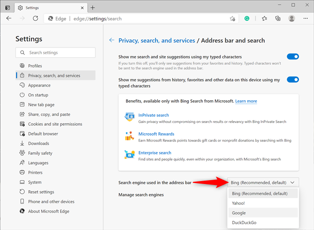 Haz de Google tu motor de búsqueda predeterminado en Microsoft Edge