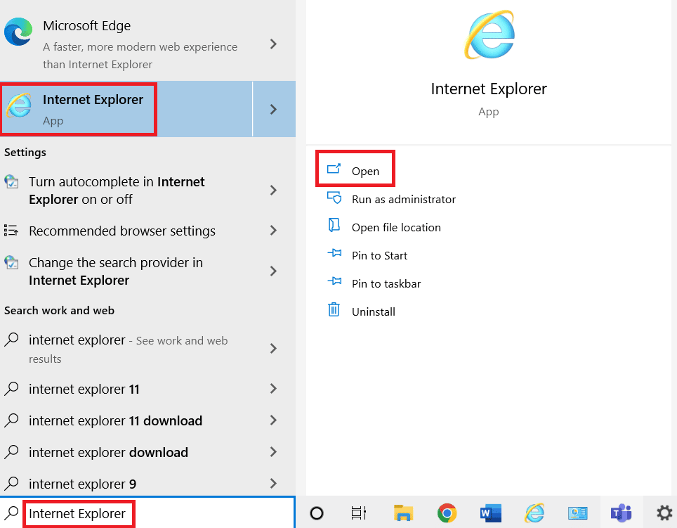 Abre Internet Explorer
