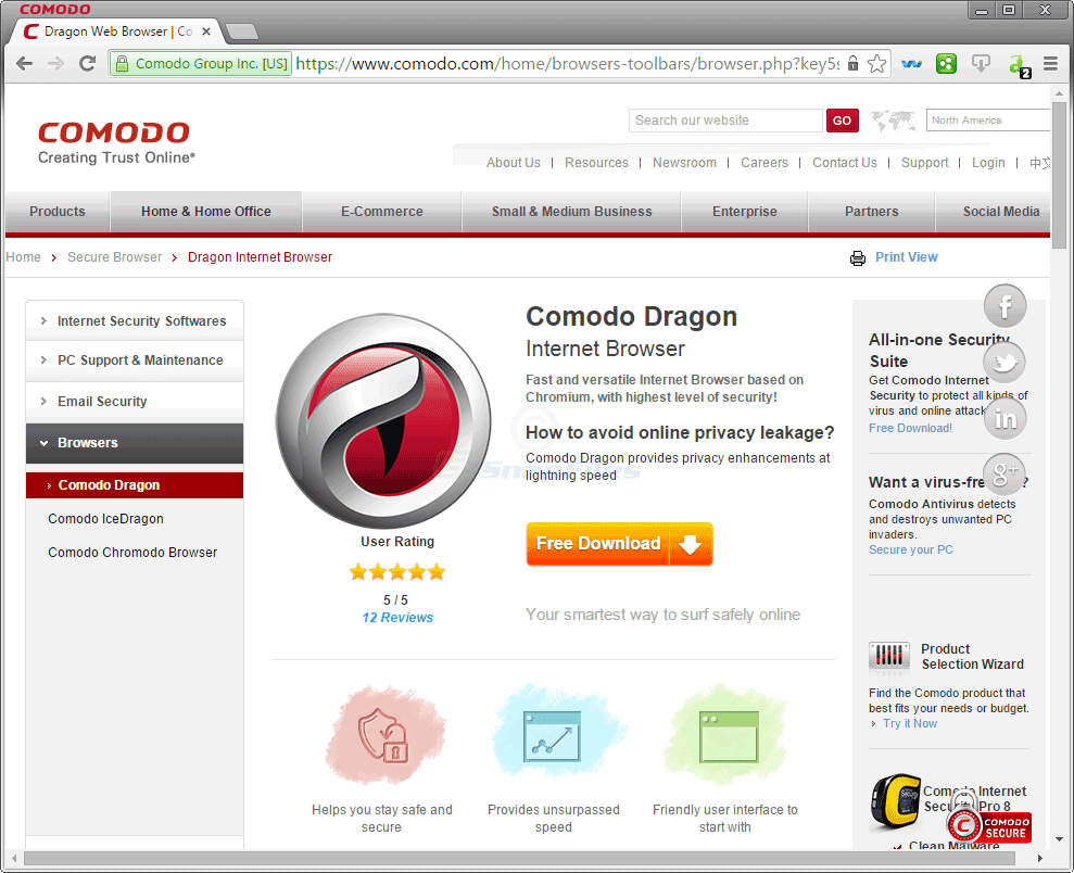 dragón comodo | Los mejores navegadores web anónimos para navegación privada