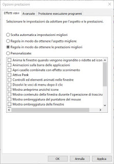configuración de rendimiento Actuación