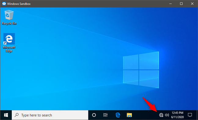 Windows Sandbox lanzado sin red