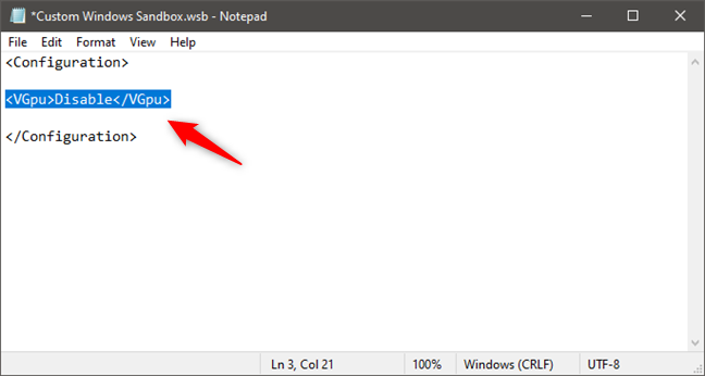 Deshabilitar el uso compartido de tarjetas gráficas en Windows Sandbox