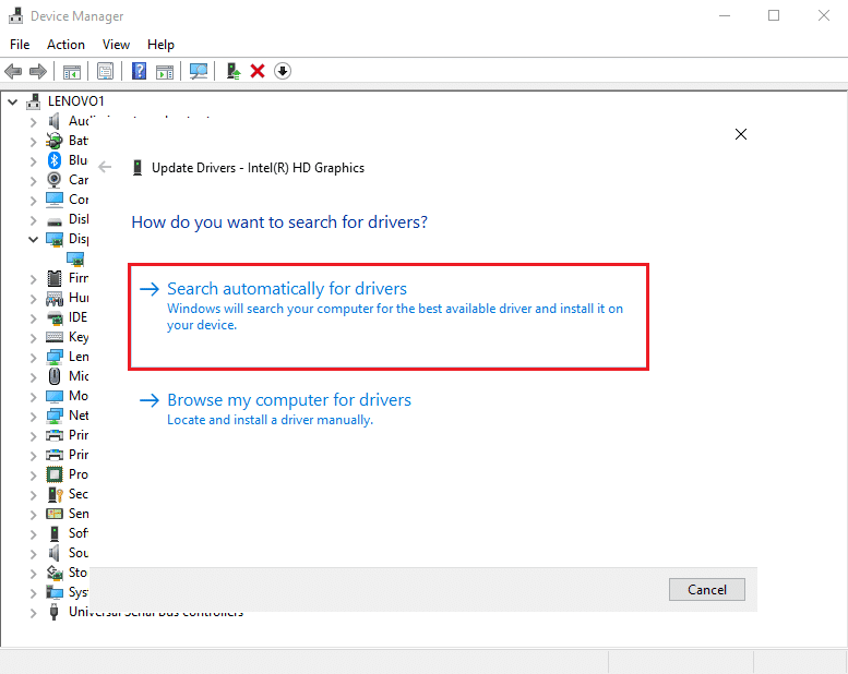 Seleccione Buscar controladores automáticamente | Formas efectivas de reducir su ping (arreglar ping alto)
