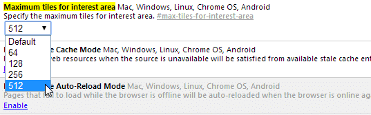 Elija 512 en el menú desplegable en Máximo de mosaicos para el área de interés