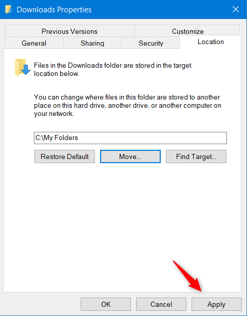 Mover carpeta de usuario de Windows 10