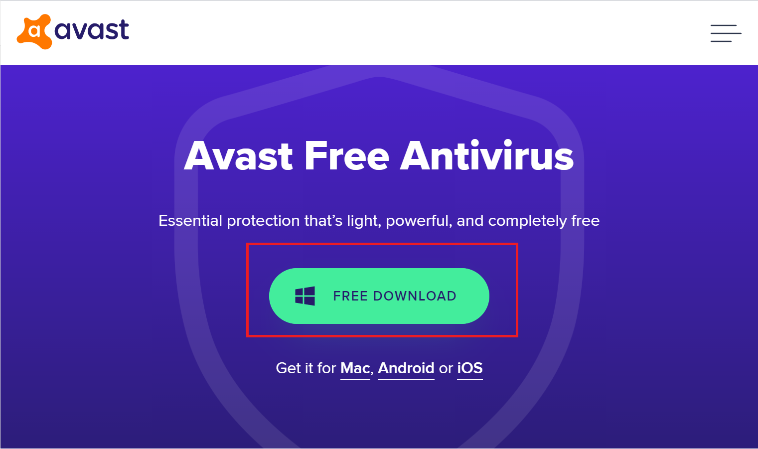 haga clic en descarga gratuita para descargar avast