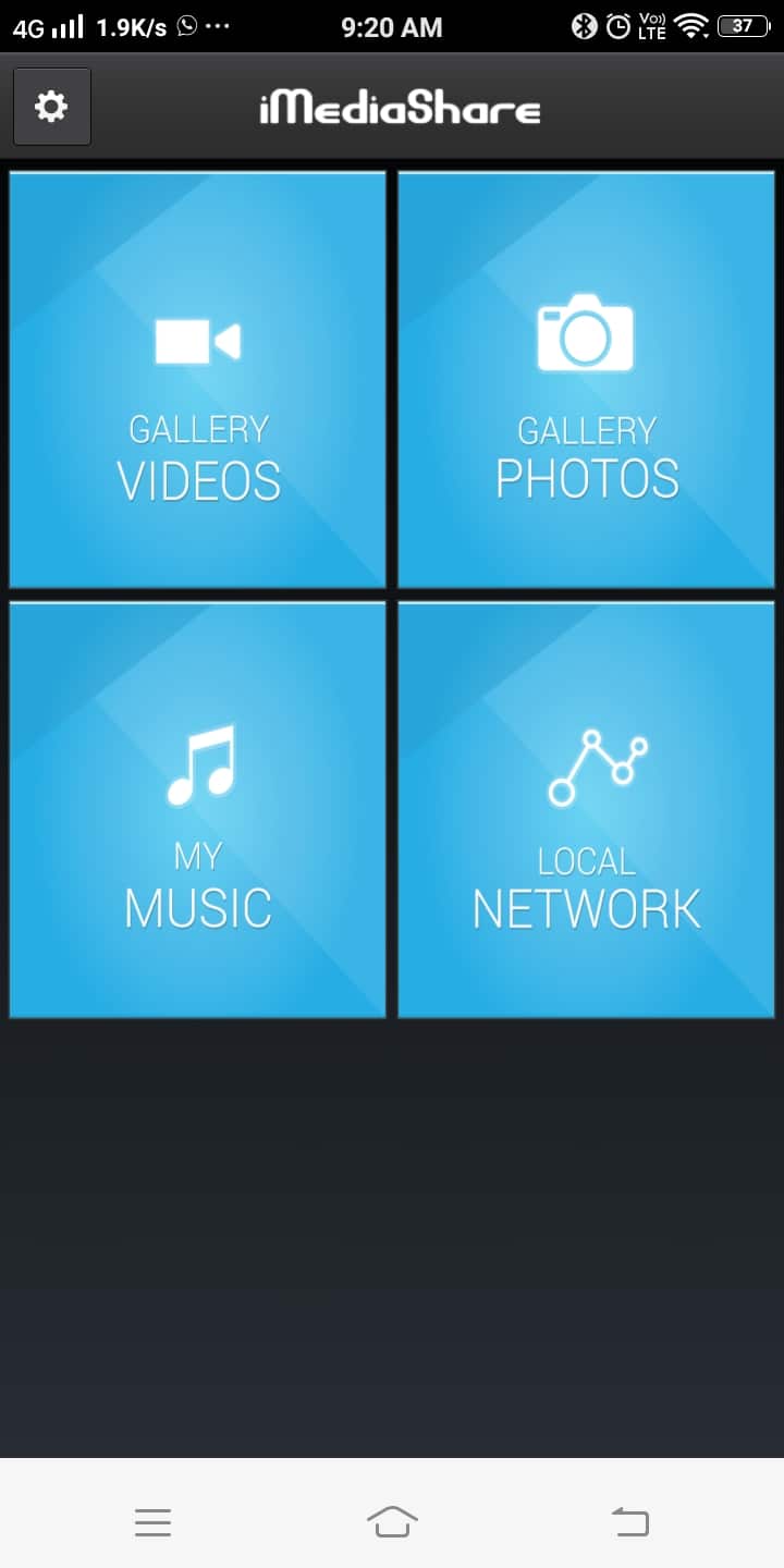 En la página de inicio de la aplicación iMediaShare, toque GALERÍA DE VIDEOS |  Cómo transmitir a Xbox One desde su teléfono Android