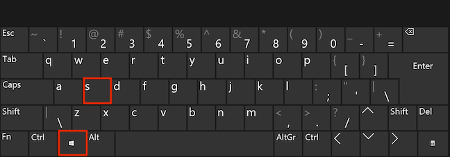 Presione Windows y S simultáneamente en su teclado para abrir Buscar