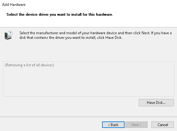 agregar fabricante de hardware heredado