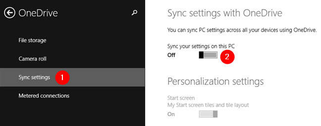 Deshabilite la sincronización de su configuración en esta PC