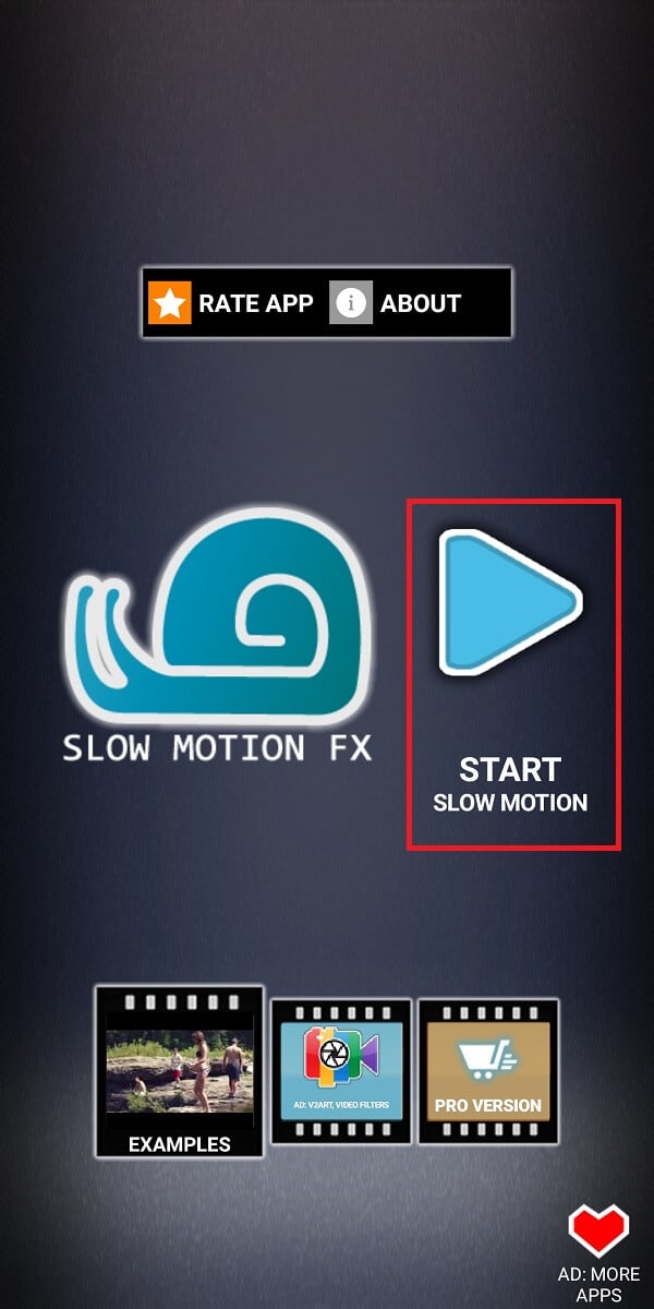 Inicie la aplicación en su dispositivo y toque 'Iniciar cámara lenta' | ¿Cómo grabar videos en cámara lenta en cualquier teléfono Android?
