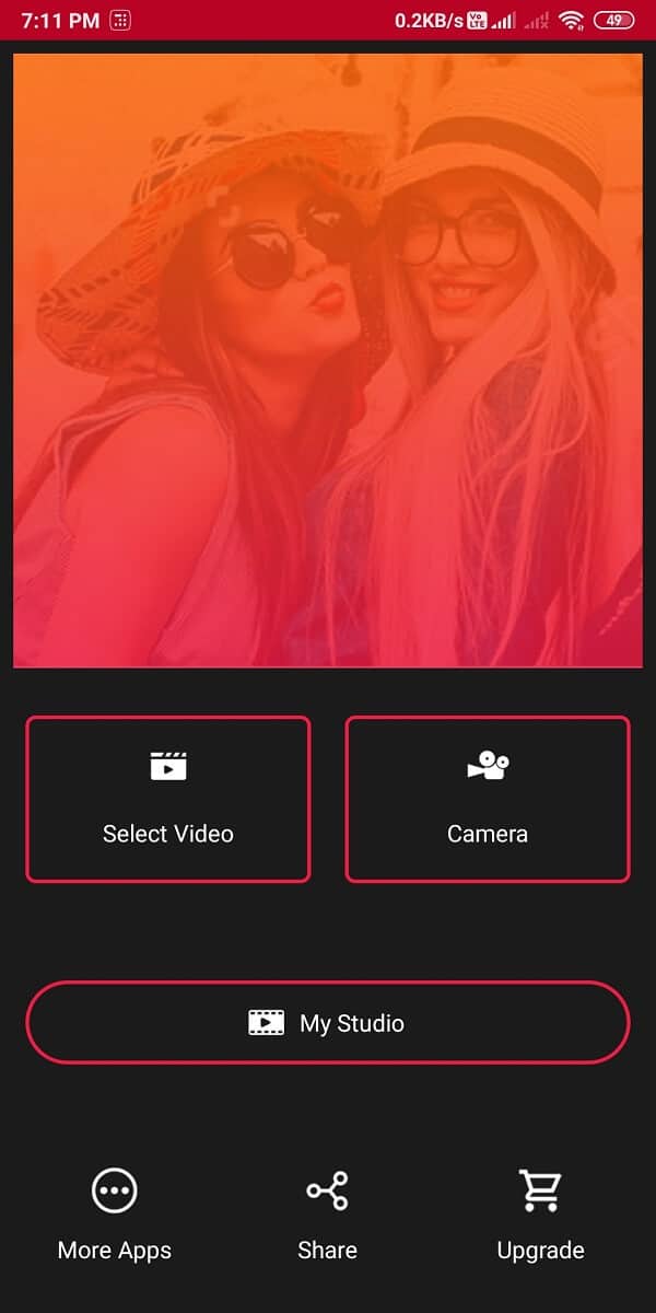 Inicie la aplicación en su dispositivo y toque 'Seleccionar video' o 'Cámara' | ¿Cómo grabar videos en cámara lenta en cualquier teléfono Android?