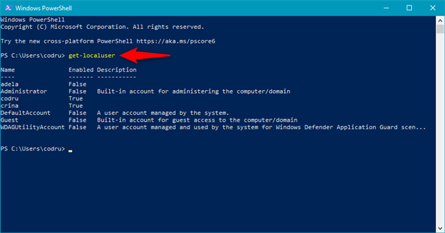 Uso de PowerShell para obtener todos los usuarios en una computadora