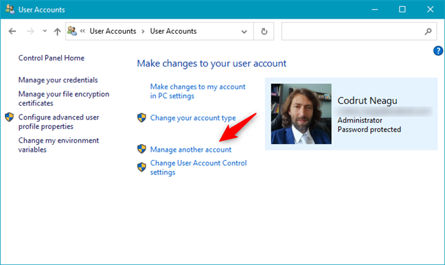 Administrar otra cuenta