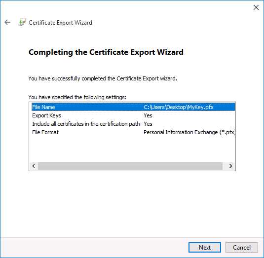 Haga una copia de seguridad de su certificado y clave EFS en Windows 10