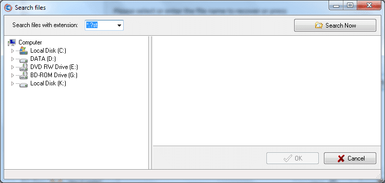 Elija un solo disco para la búsqueda o incluso una carpeta de disco separada