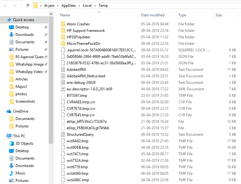 Haga clic en Aceptar y se abrirán los archivos temporales.