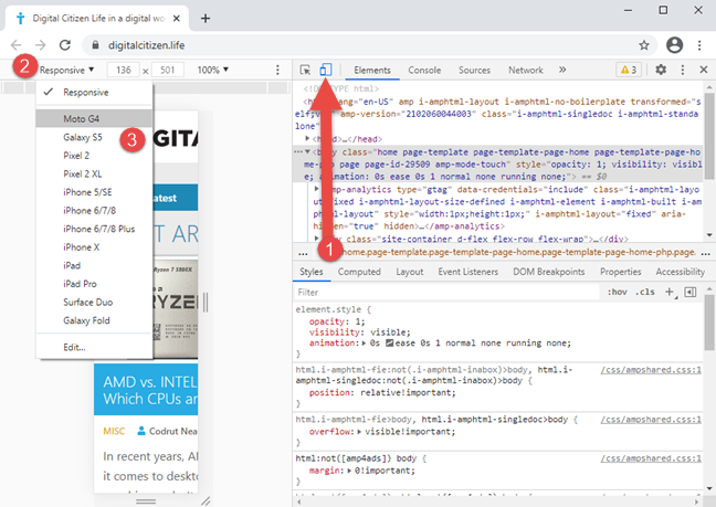 Cómo habilitar el emulador de navegador móvil en Google Chrome