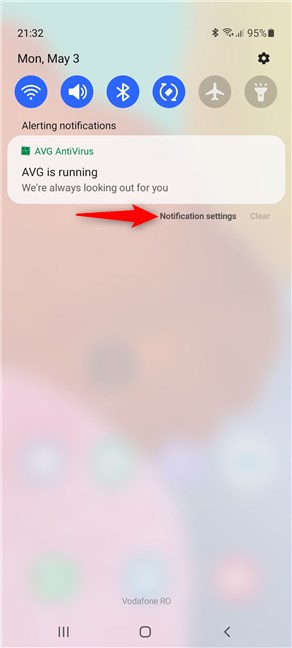 Abrir configuración de notificaciones