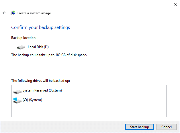 Creación de una copia de seguridad completa de la imagen del sistema en Windows 10