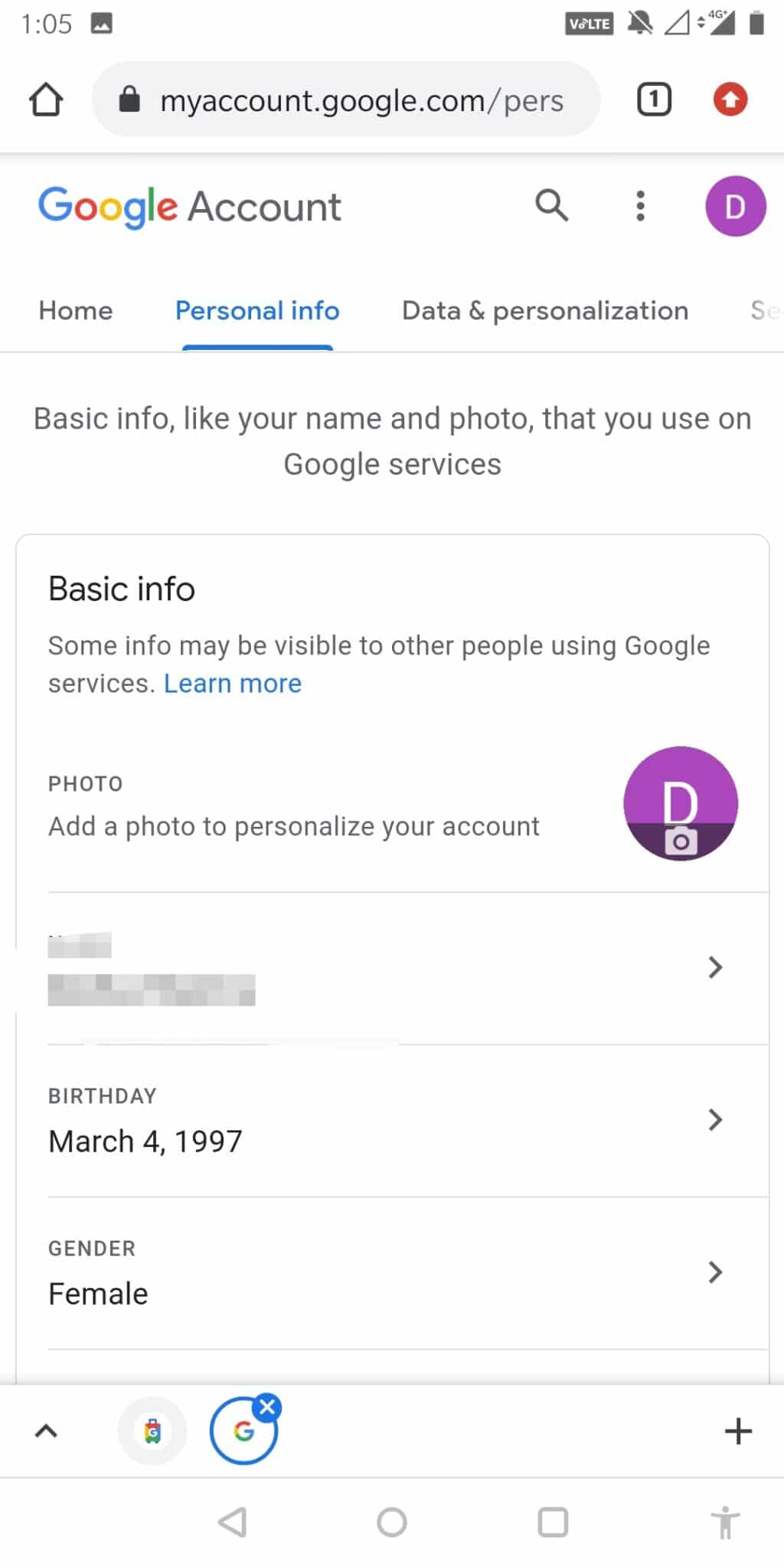 Seleccione Información personal y toque su nombre para editarlo |  Cómo cambiar tu nombre en Google Meet