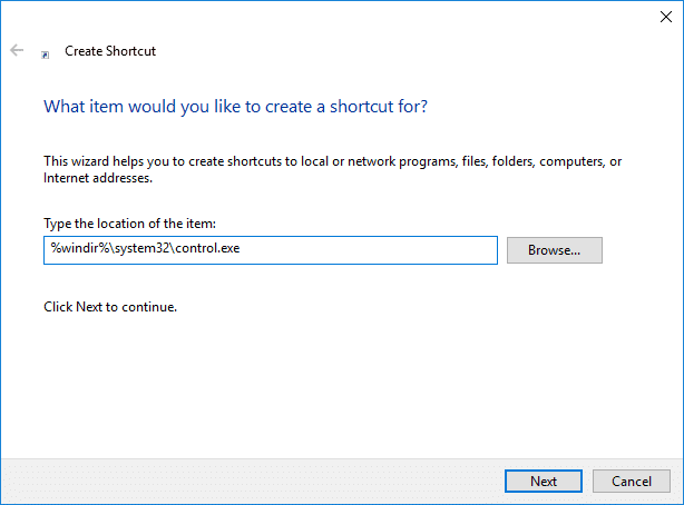 Crear un acceso directo al panel de control en el escritorio