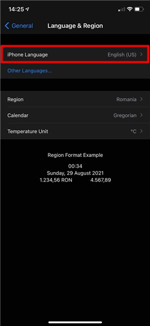Accede a la configuración de idioma del iPad o del iPhone