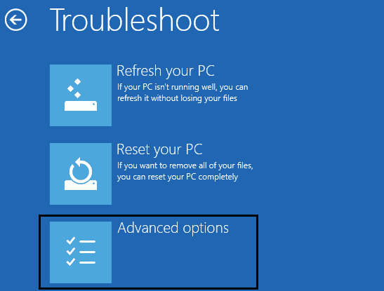 solucionar problemas de elegir una opción | Solucione el error BSOD 0xc000021a en Windows 10