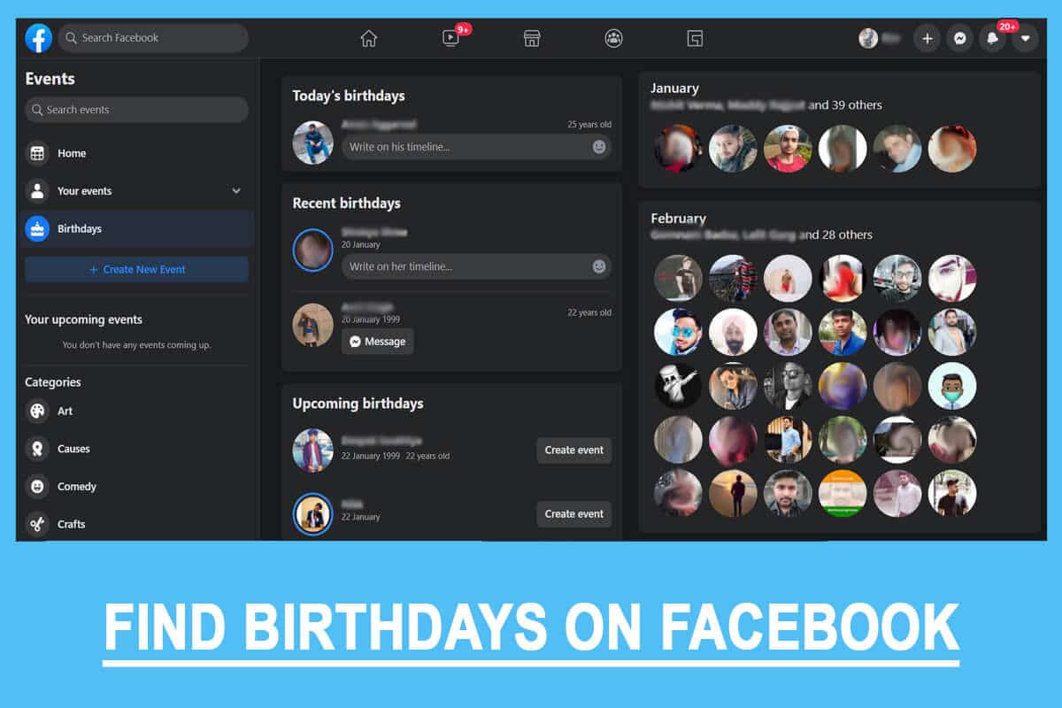Encuentra cumpleaños en Facebook