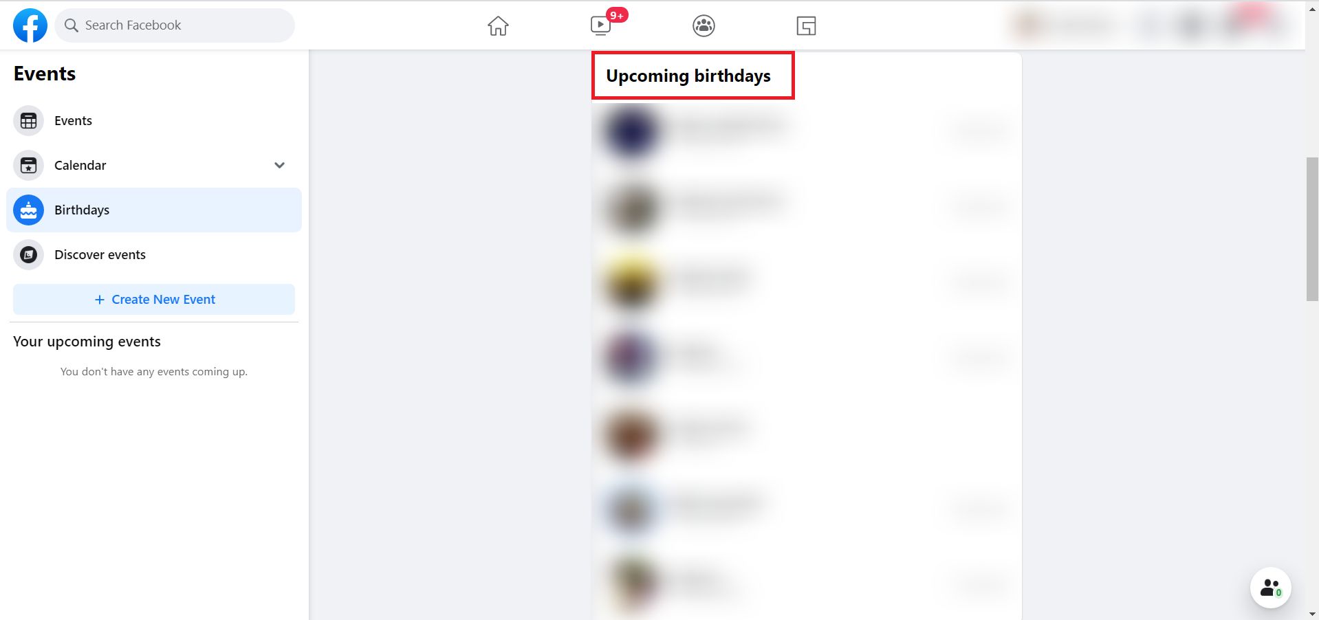 ver la lista de los próximos cumpleaños | ¿Cómo encontrar cumpleaños en la aplicación de Facebook?
