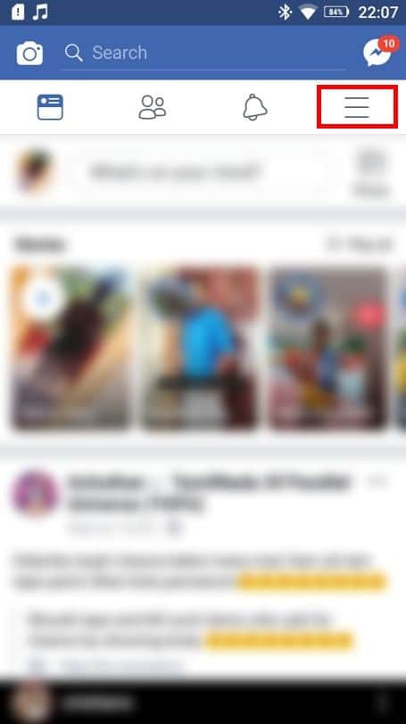 haga clic en la barra de Menú en la esquina superior derecha de la página. | ¿Cómo encontrar cumpleaños en la aplicación de Facebook?