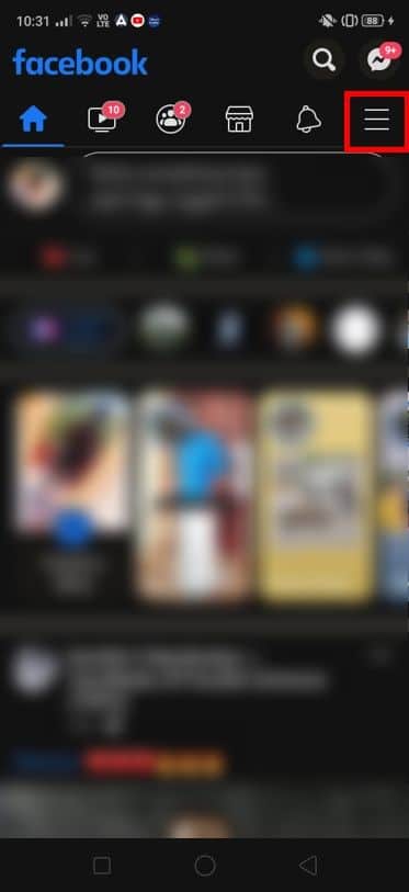 Navegue a la pestaña Menú en la aplicación. | ¿Cómo encontrar cumpleaños en la aplicación de Facebook?