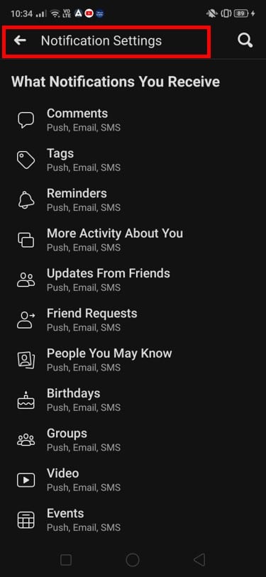 Presiona el botón Configuración de notificaciones ahora. | ¿Cómo encontrar cumpleaños en la aplicación de Facebook?