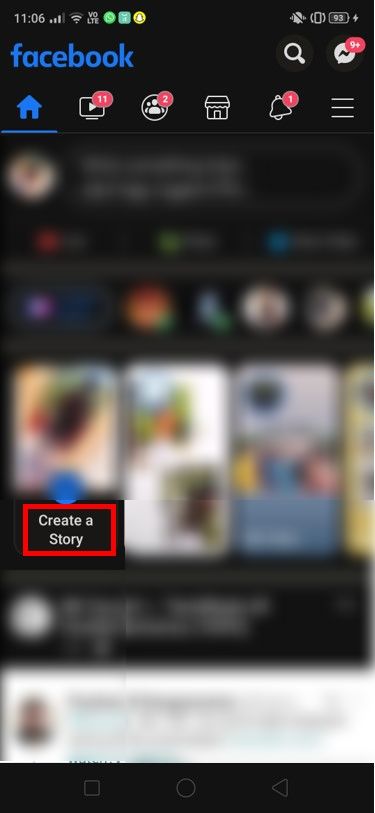 Haga clic en la opción Crear una historia que se encuentra en la pantalla de inicio principal.