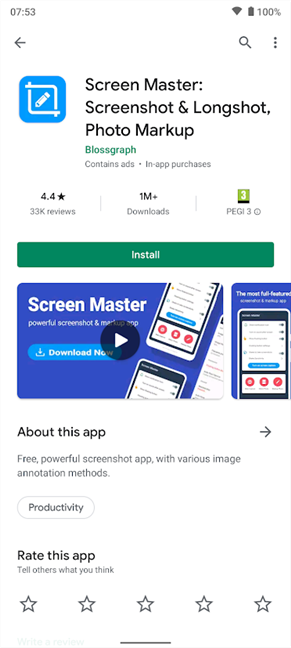 Consigue Screen Master desde Google Play