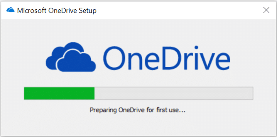 siga las instrucciones en pantalla para instalar, una vez que se complete el proceso, verá que One drive está instalado en su computadora.
