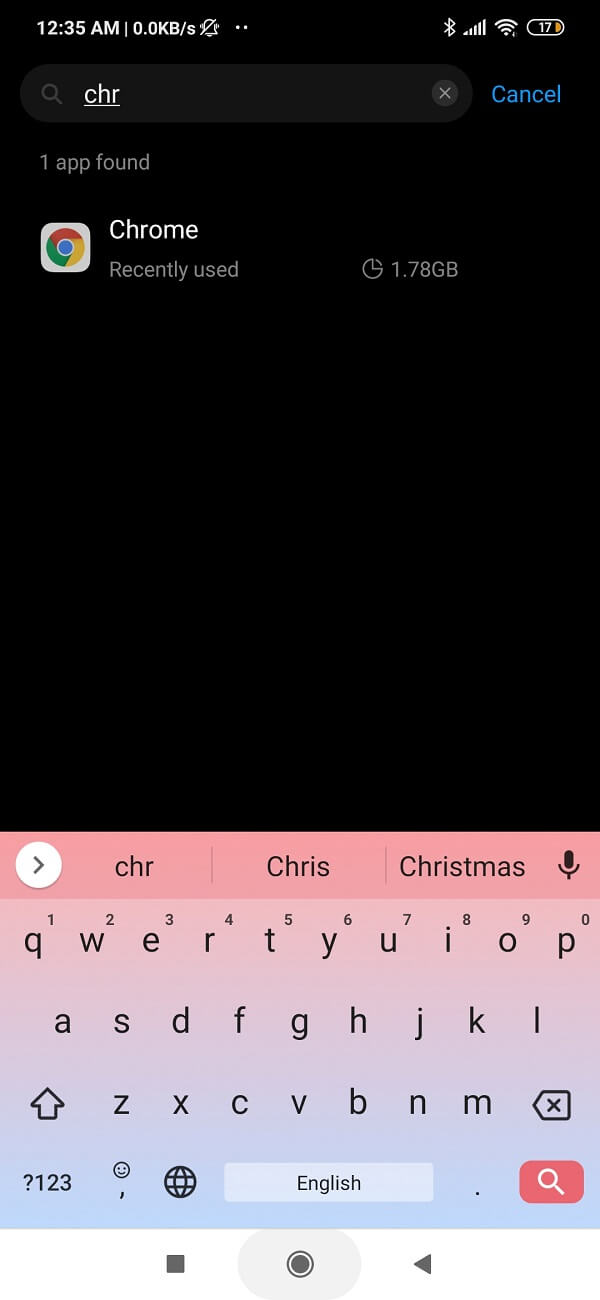 Seleccione Google Chrome o el navegador que utilizó para descargar el archivo APK